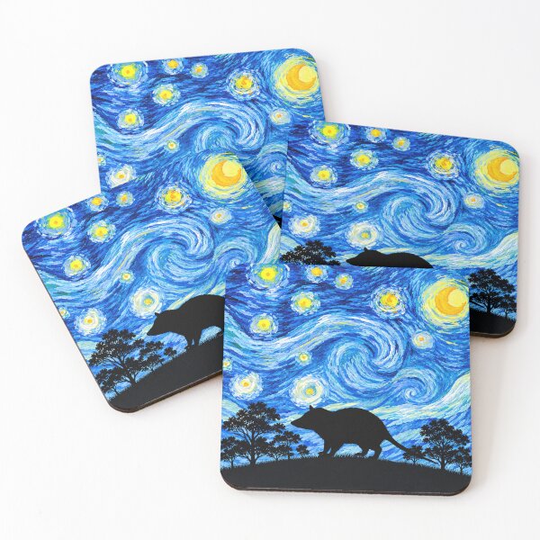 Item preview, Funny Opossum Starry Night Painting Moon Star Zoo Boys Girls designed and sold by FurryHavenPH.