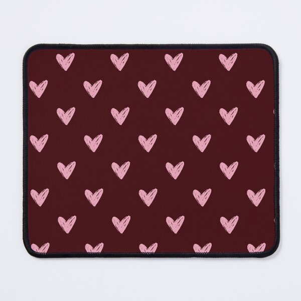 Item preview, Cute Hand Drawn Hearts Pattern in Pink and Burgundy | Coquette Aesthetic Rustic Pink Hearts on Deep Maroon Background | Cute Gift for Her and College Students designed and sold by VivaFy.