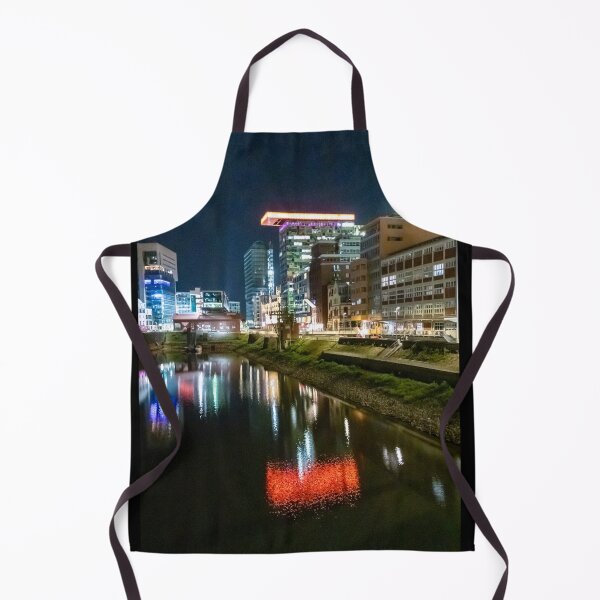 Item preview, Düsseldorf Media Harbour at night with an impressive reflection of modern architecture designed and sold by Your Happy Life.