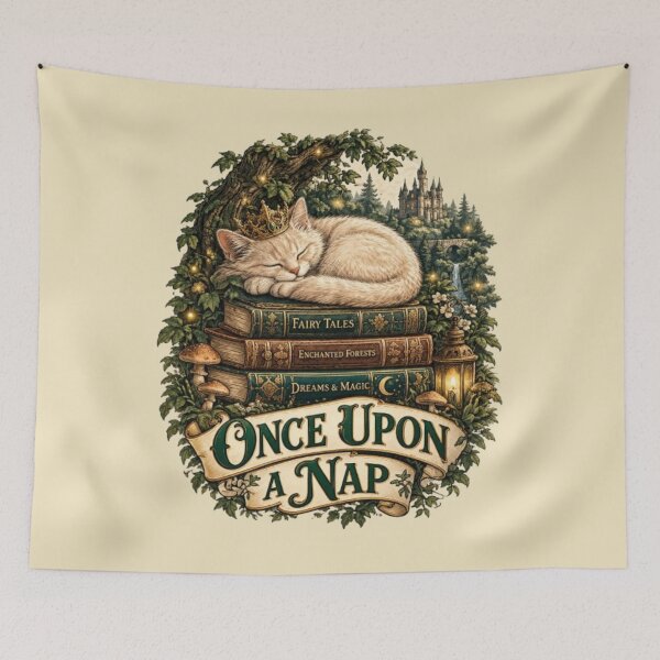 Item preview, Once Upon a Nap Funny Fairy Tale Cat Storybook Movie Lover Gift Idea designed and sold by FurRealStudioCo.