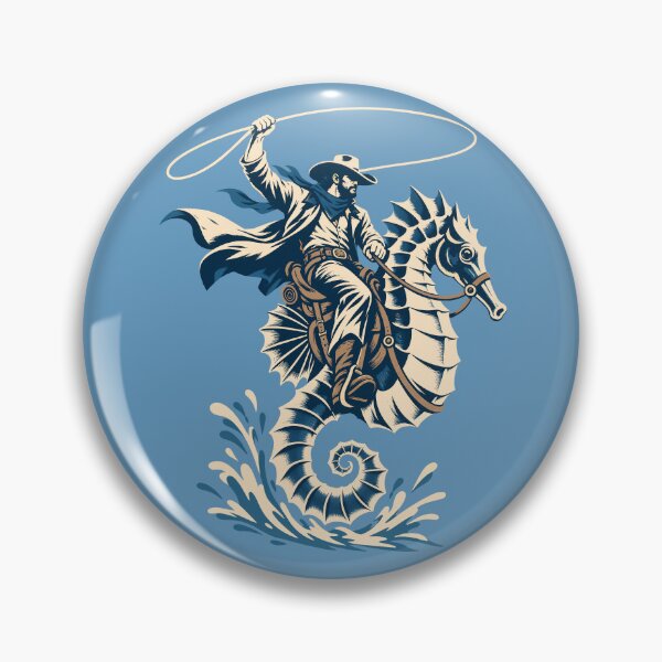 Item preview, Western Cowboy Seahorse Rider – Vintage Sea Adventure designed and sold by karamram.