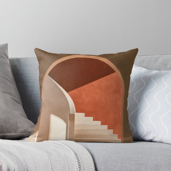 Item preview, Terracotta Archway and Minimalist Staircase Architectural Print designed and sold by MargaretWiktor.