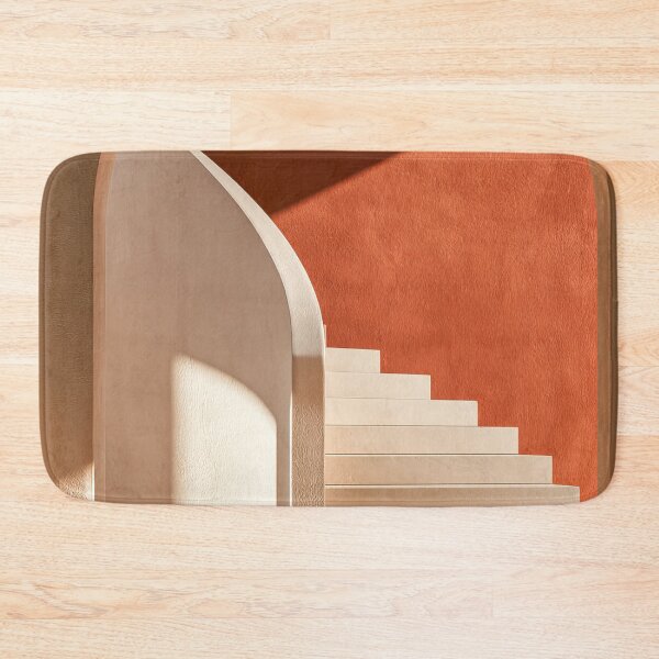Item preview, Terracotta Archway and Minimalist Staircase Architectural Print designed and sold by MargaretWiktor.