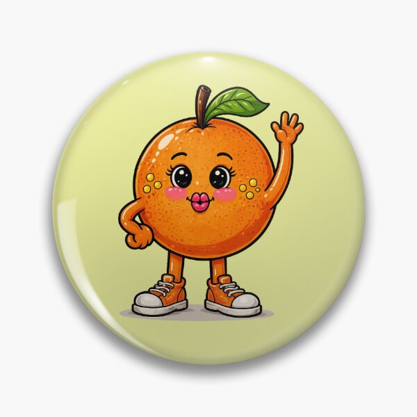 Item preview, Orangie Says Hello – Adorable Kawaii Orange Character designed and sold by Classroom Crew Studio.