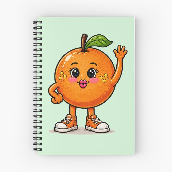 Item preview, Orangie Says Hello – Adorable Kawaii Orange Character designed and sold by Classroom Crew Studio.