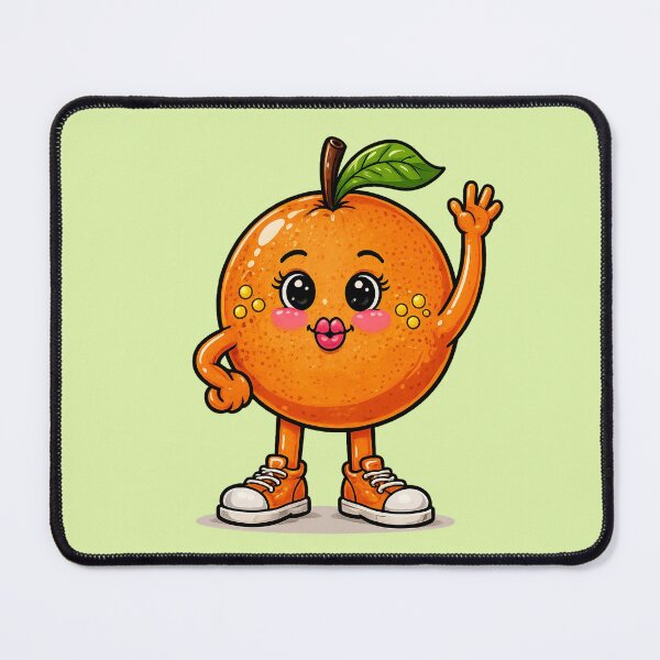 Item preview, Orangie Says Hello – Adorable Kawaii Orange Character designed and sold by Classroom Crew Studio.