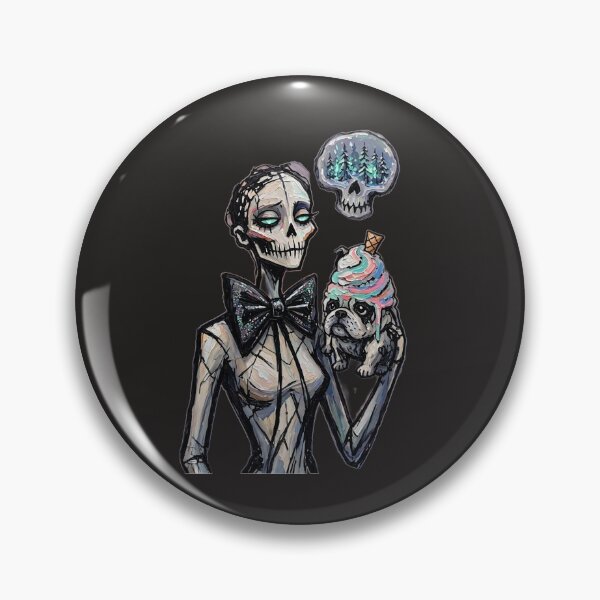 Item preview, Gothic Pastel Ice Cream Pug & Pastel Goth Skeleton Queen designed and sold by LujziWorld.
