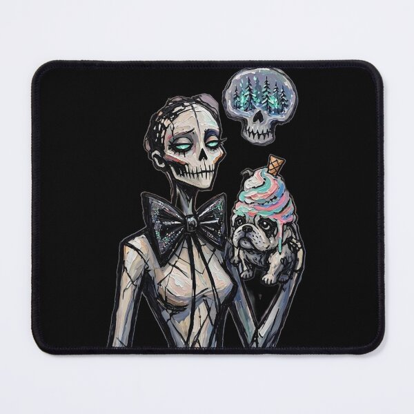 Item preview, Gothic Pastel Ice Cream Pug & Pastel Goth Skeleton Queen designed and sold by LujziWorld.