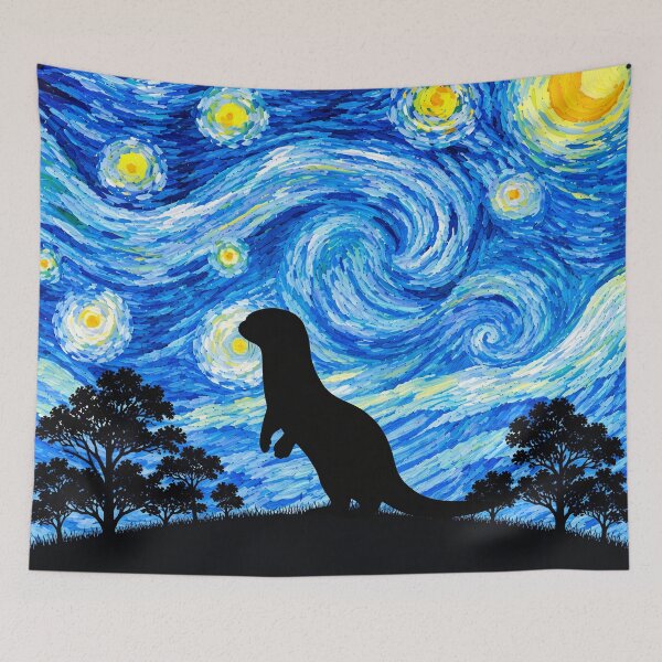 Item preview, Funny Otter Starry Night Painting Moon Star Zoo Boys Girls designed and sold by FurryHavenPH.