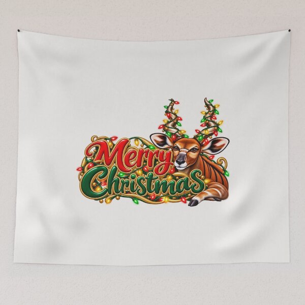 Item preview, Greater Kudu Holiday Christmas Artwork designed and sold by annenambiro.