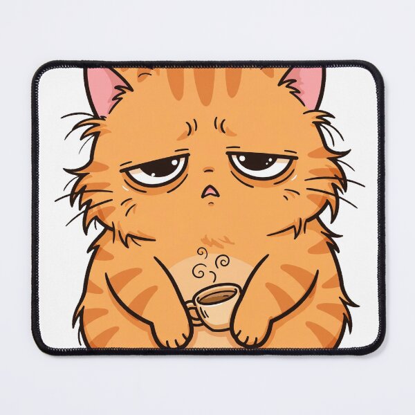 Item preview, Sleepy Monday Cat Holding Coffee designed and sold by Dlvznbm.