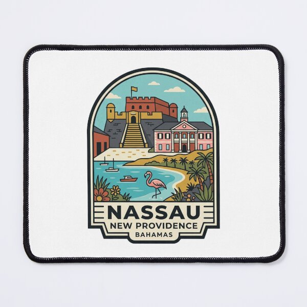 Item preview, Nassau Bahamas Vintage Travel Badge, Fort Fincastle & Flamingo Souvenir designed and sold by raedattia.