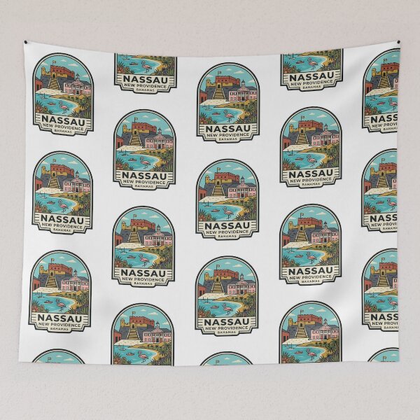 Item preview, Nassau Bahamas Vintage Travel Badge, Fort Fincastle & Flamingo Souvenir designed and sold by raedattia.
