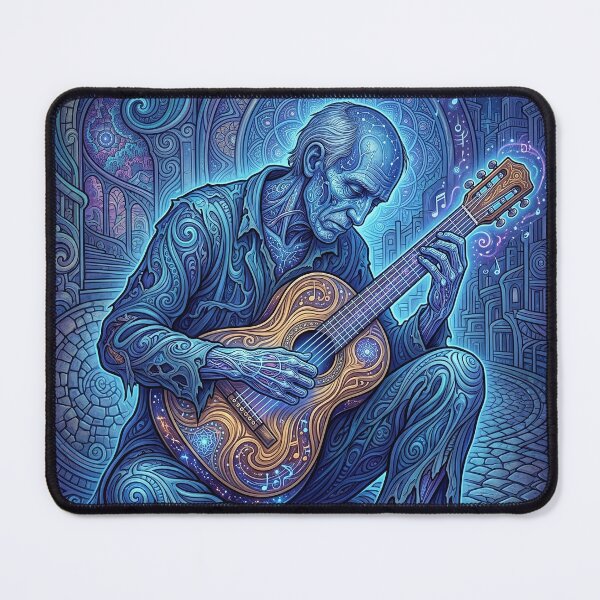 Item preview, The Old Guitarist - Psychedelic Picasso Art designed and sold by Lucid Dream Pixel.