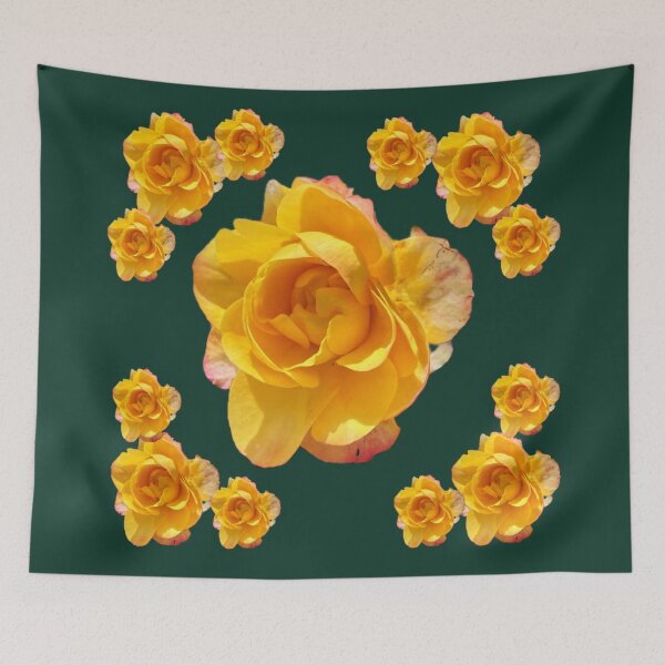 Item preview, Golden Yellow Rose Collage - Symmetrical Floral Pattern designed and sold by BalkanBloomArt.
