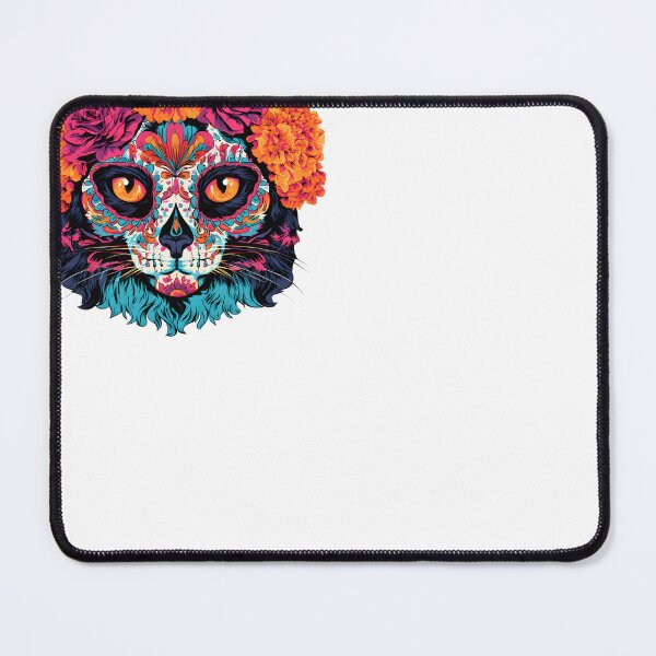 Item preview, Sugar Skull Black Cat with Marigold Crown designed and sold by Purrista Studio.