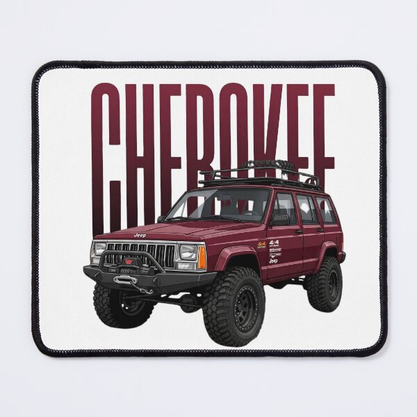 Item preview, Jeep Cherokee XJ Off-Road 4x4 SUV Maroon Classic Overland Art designed and sold by Motorline44.
