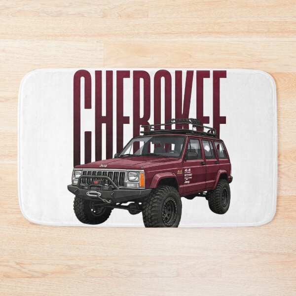 Aperçu de l'œuvre Jeep Cherokee XJ Off-Road 4x4 SUV Maroon Classic Overland Art créée et vendue par Motorline44.