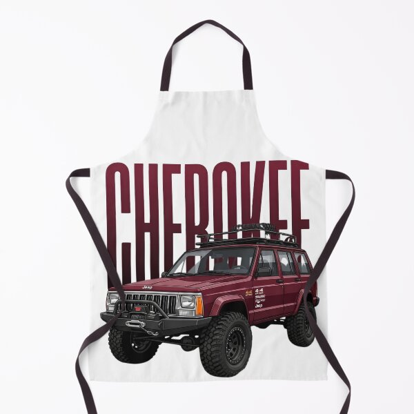 Aperçu de l'œuvre Jeep Cherokee XJ Off-Road 4x4 SUV Maroon Classic Overland Art créée et vendue par Motorline44.
