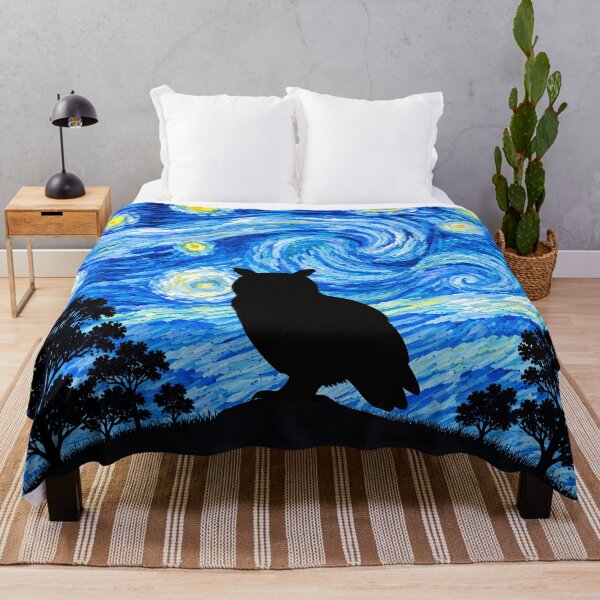 Item preview, Funny Owl Starry Night Painting Moon Star Zoo Boys Girls designed and sold by FurryHavenPH.