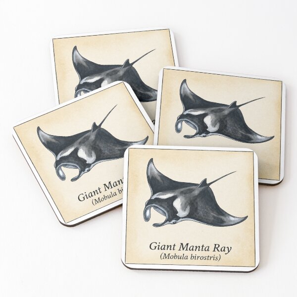 Item preview, Giant Manta Ray Vintage Marine Watercolor Illustration designed and sold by KenworksDigital.
