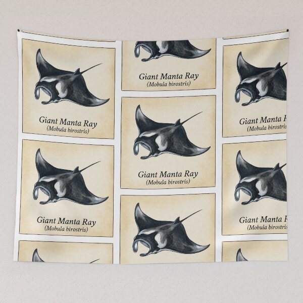 Item preview, Giant Manta Ray Vintage Marine Watercolor Illustration designed and sold by KenworksDigital.