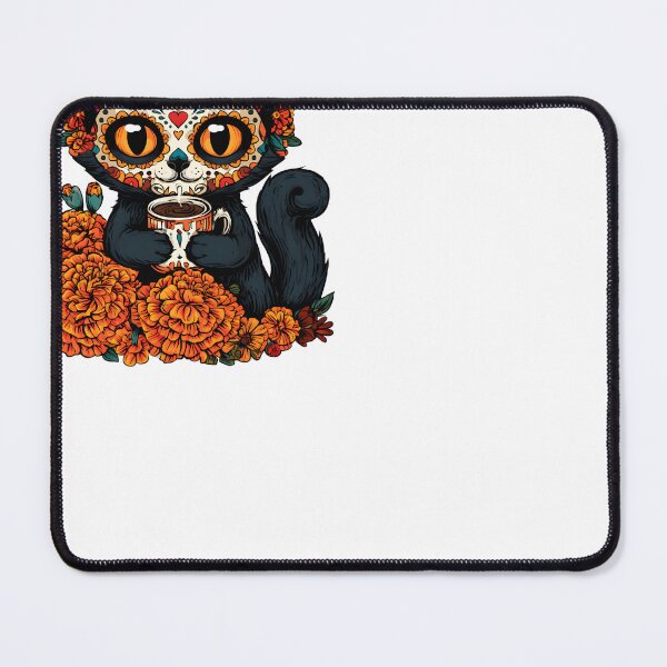 Item preview, Sugar Skull Kitten with Hot Chocolate designed and sold by Purrista Studio.