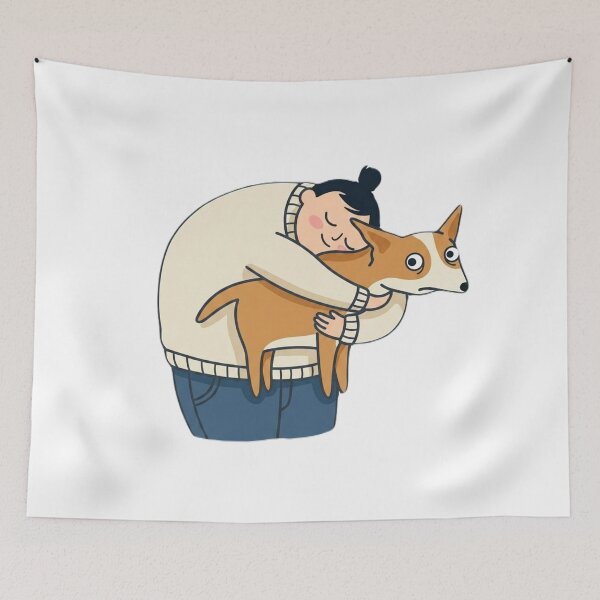 Item preview, Funny Terrified Dog Hug – Kawaii Dog Lover Humor designed and sold by SoftPawsAtelier.