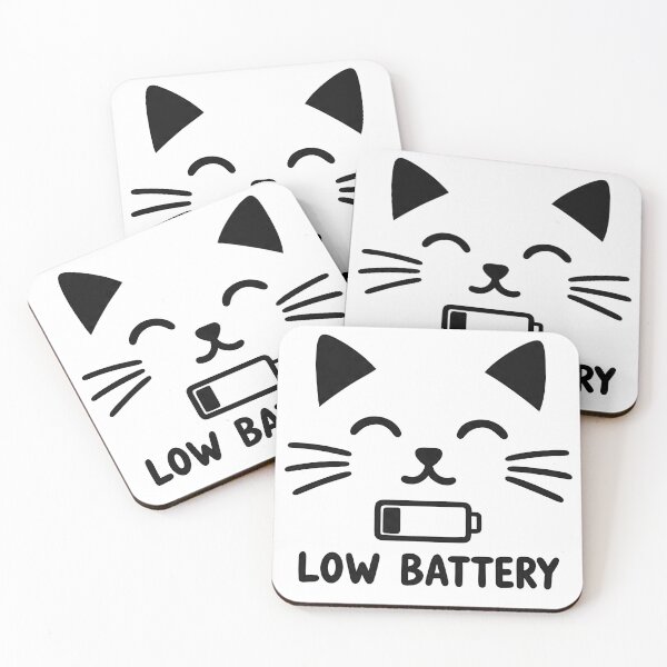 Item preview, Low Battery Cat – Funny Tired Cat Lover Design designed and sold by ArtPer-design.