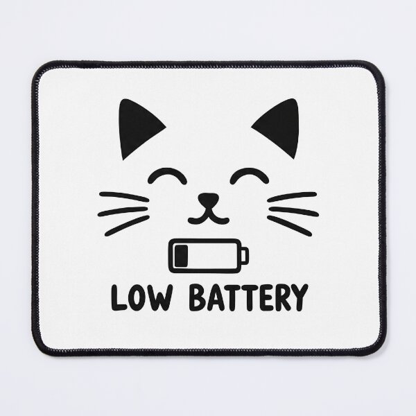 Item preview, Low Battery Cat – Funny Tired Cat Lover Design designed and sold by ArtPer-design.