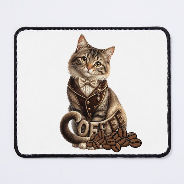 Item preview, Elegant Gentleman Cat Coffee Lover/قط القهوة الأنيق – عاشق القهوة designed and sold by Mona Artistry.