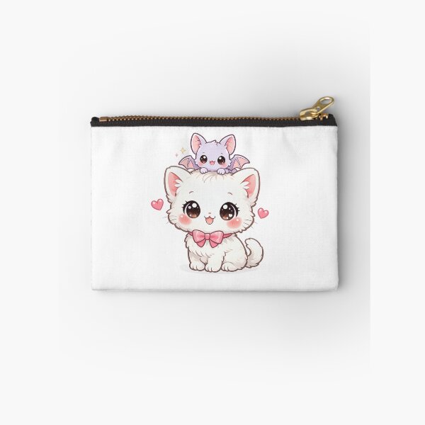 Item preview, Kawaii Chibi Cat with Tiny Bat Friend on Head designed and sold by Sommium .