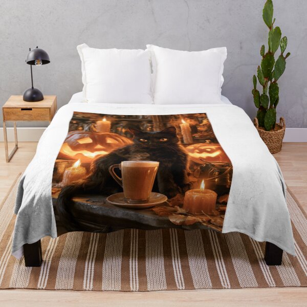 Item preview, Black Cat and Pumpkin Spice Latte designed and sold by Purrista Studio.
