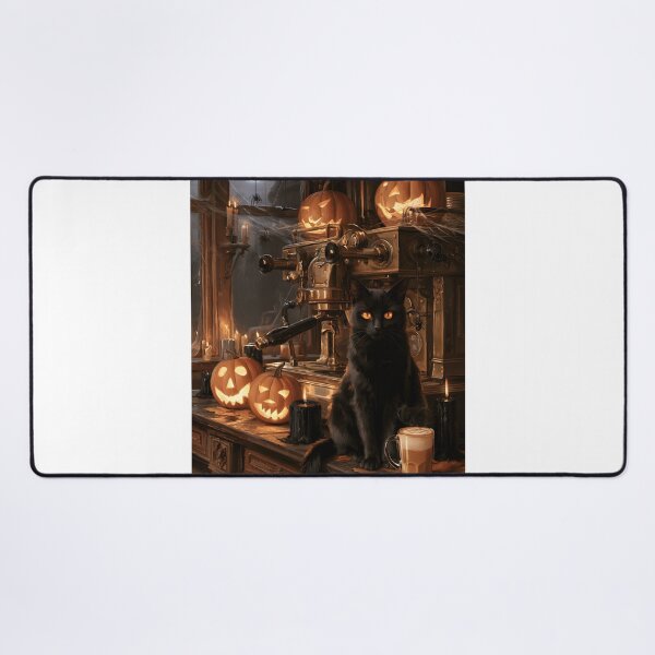 Item preview, Black Cat in a Haunted Espresso Bar designed and sold by Purrista Studio.