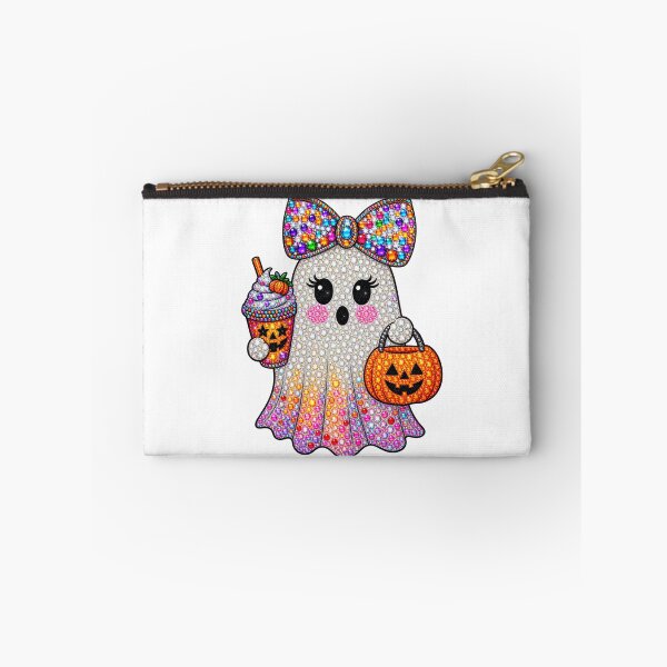 Item preview, Rhinestone Halloween Ghost with Pumpkin Bucket designed and sold by MAXIZPRINT.