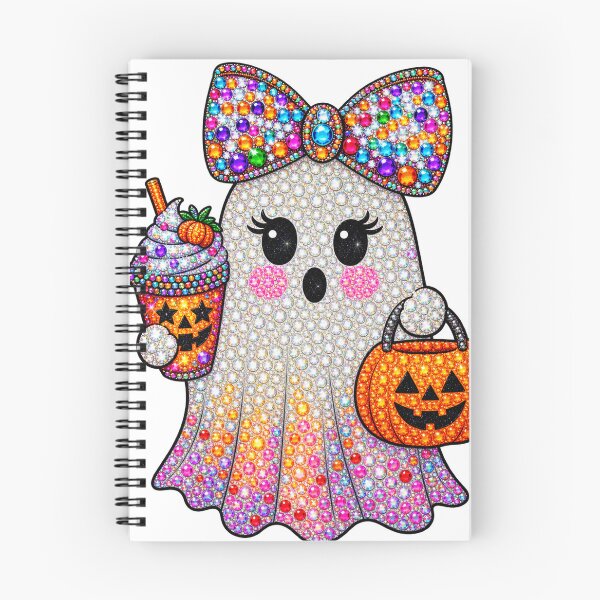 Item preview, Rhinestone Halloween Ghost with Pumpkin Bucket designed and sold by MAXIZPRINT.