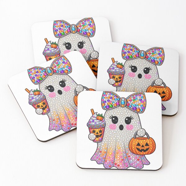 Item preview, Rhinestone Halloween Ghost with Pumpkin Bucket designed and sold by MAXIZPRINT.
