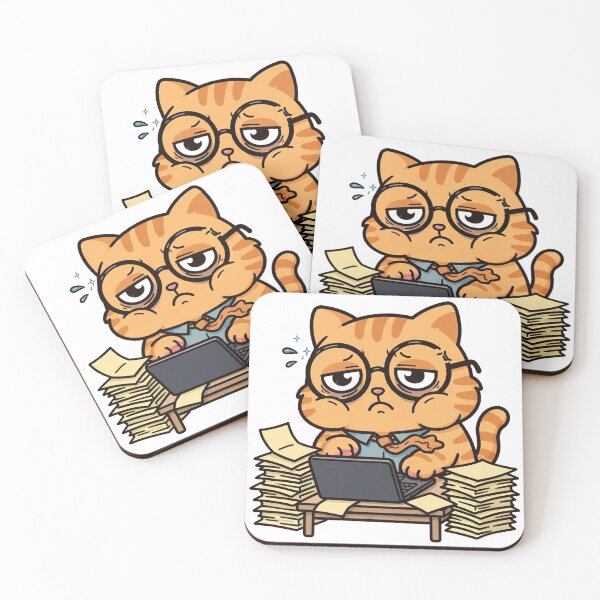 Item preview, Overworked Office Cat With Glasses designed and sold by Dlvznbm.