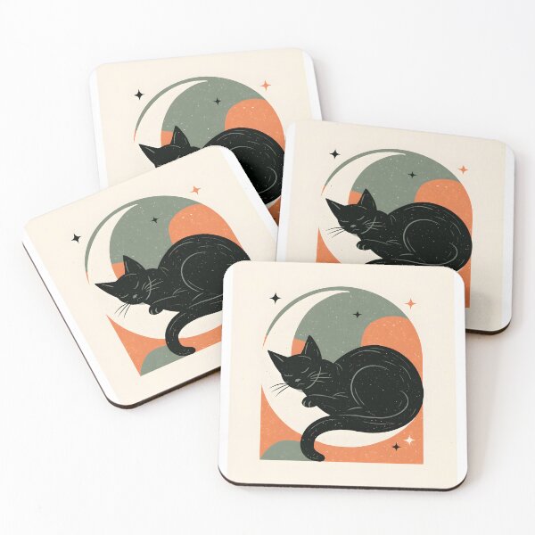 Item preview, Black Cat Sleeping on the Moon designed and sold by Purrista Studio.