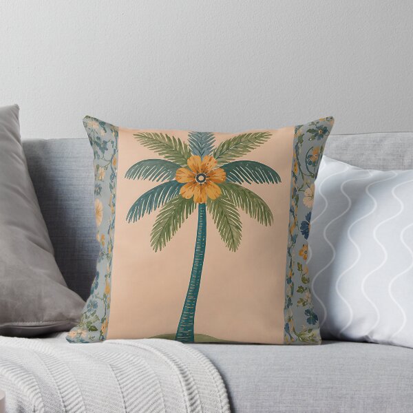 Item preview, Vintage Floral Palm Tree Block Print Folk Art Poster designed and sold by artswag.