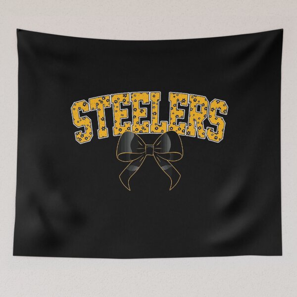 Item preview, Steelers Floral Coquette Bow For Pittsburgh Football Fans designed and sold by Floral Vintage.