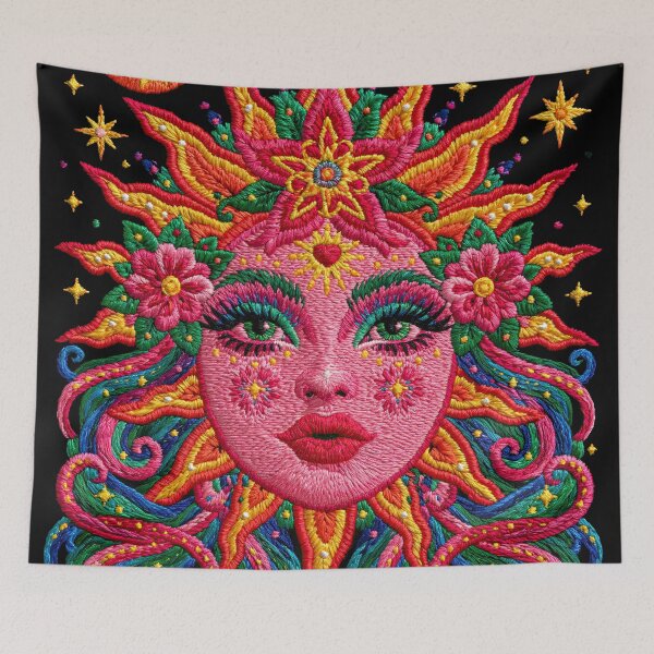Item preview, Sun Goddess Floral Portrait designed and sold by folskullyz.