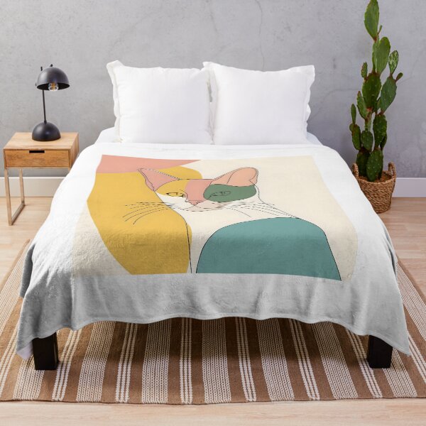 Item preview, Minimalist Line Art Cat Mustard and Sage designed and sold by Purrista Studio.