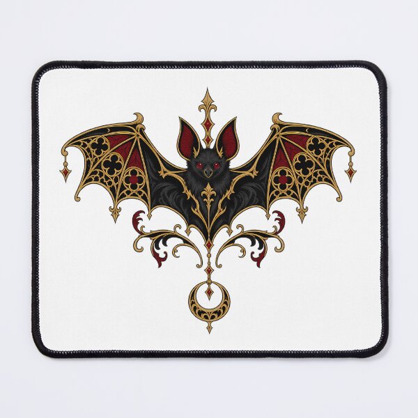 Item preview, Gothic Victorian Bat Crest with Crescent Moon designed and sold by bwanaboards.