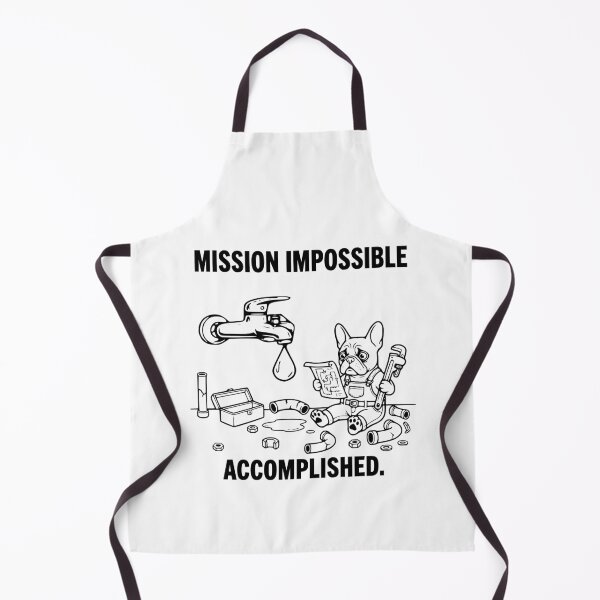 Item preview, Mission Impossible Accomplished Funny Plumber French Bulldog designed and sold by The Bold Line Studio.