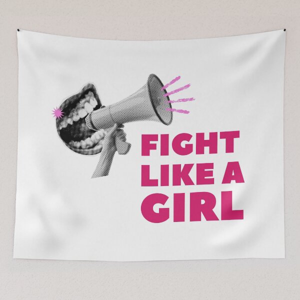 Item preview, Fight Like a Girl Retro Halftone Megaphone designed and sold by Fani*.