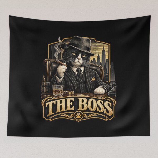 Item preview, The Boss Funny Gangster Movie Cat Classic Mob Movie Tuxedo Lover Gift designed and sold by FurRealStudioCo.