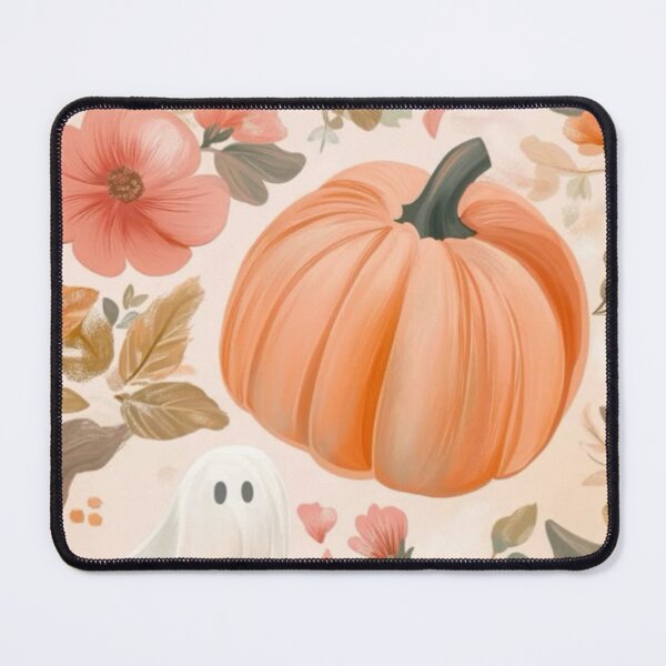 Item preview, Cozy Floral Pumpkin and Cute Ghost — Pastel Spooky Autumn Seamless Pattern designed and sold by LYAN-STORE.