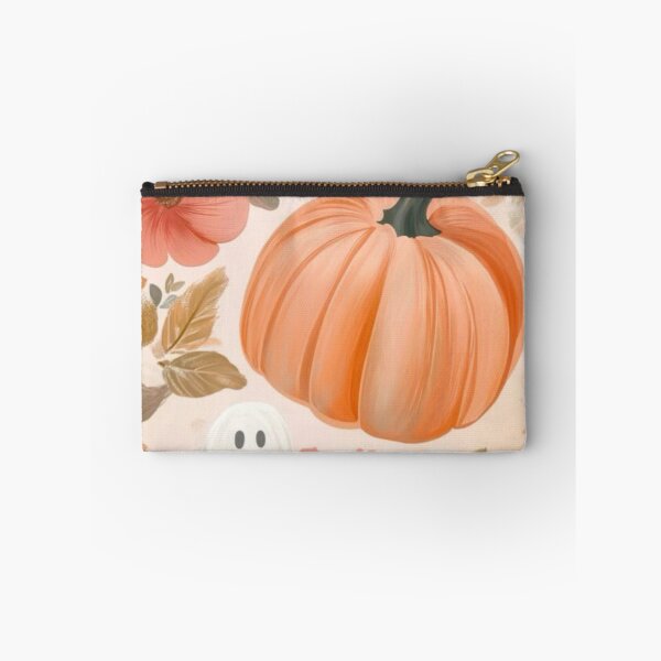 Item preview, Cozy Floral Pumpkin and Cute Ghost — Pastel Spooky Autumn Seamless Pattern designed and sold by LYAN-STORE.