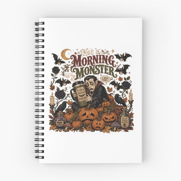 Item preview, Not a Morning Monster Funny Vampire Coffee Halloween designed and sold by JoyfullyOffbeat.